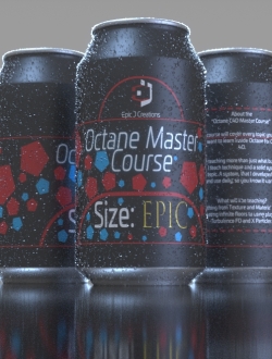 长满水珠的易拉罐-Octane渲染c4d模型免费下载