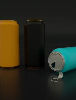 易拉罐 饮料包装-Octane渲染c4d模型免费下载