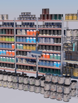 商品货架c4d模型免费下载